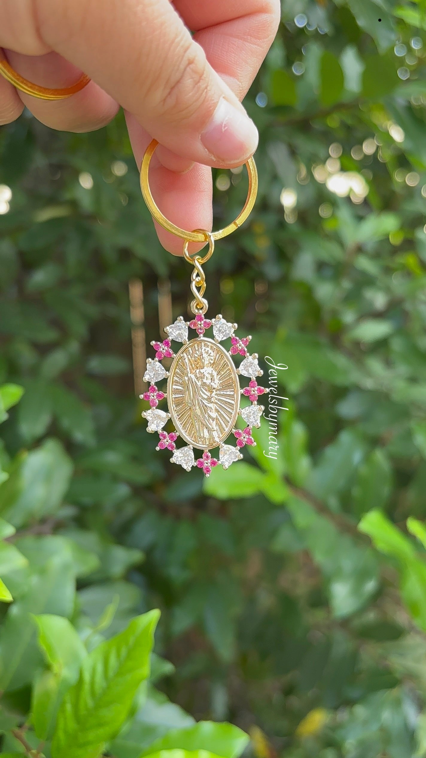 Pink san judas Keychain