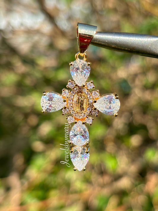 White virgencita pendant