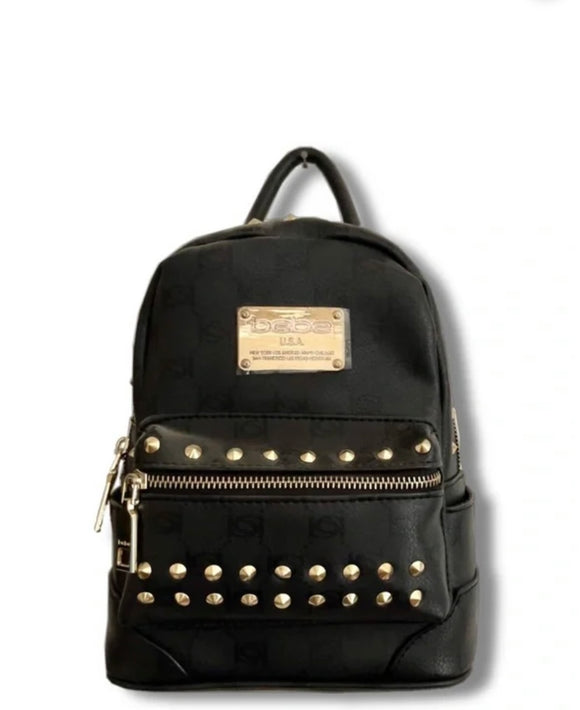 Stud black backpack