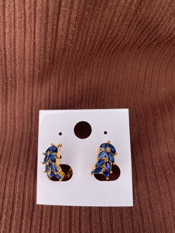 Blue diamond Huggie earrings