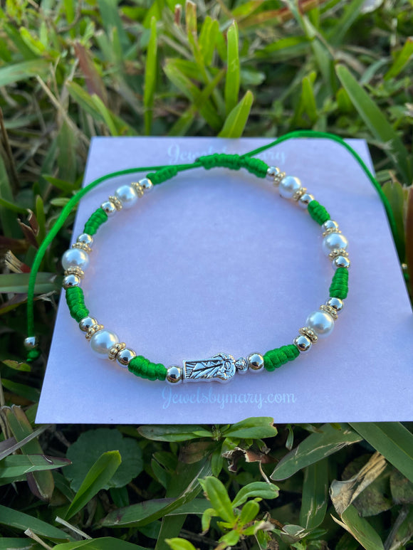 Green pearl San Judas bracelet