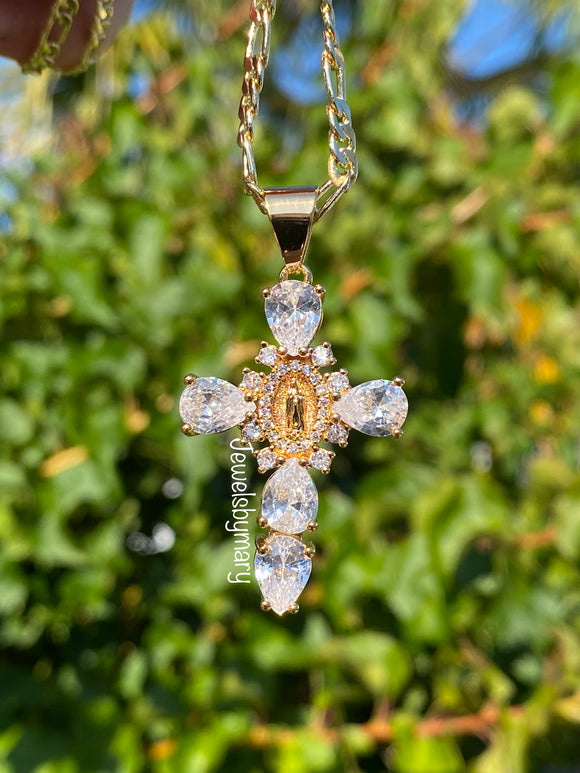 Virgen cross necklace