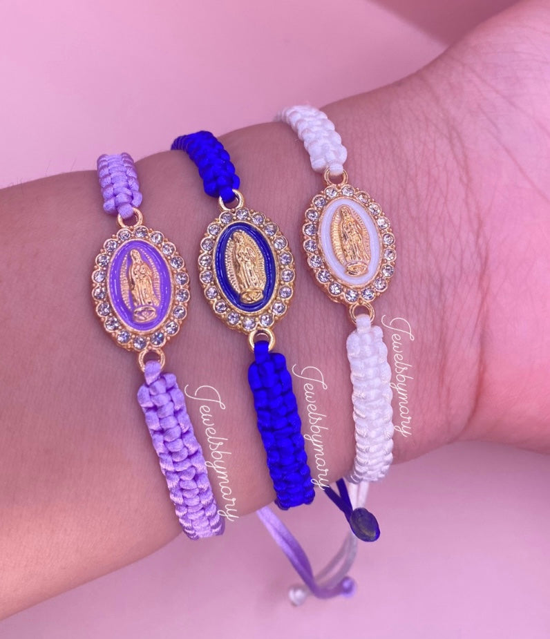 Purple Virgen de Guadalupe Evil Eye Bracelet, Bracelets for women, unique  gifts, best friend gifts, gift for her, friendship bracelet