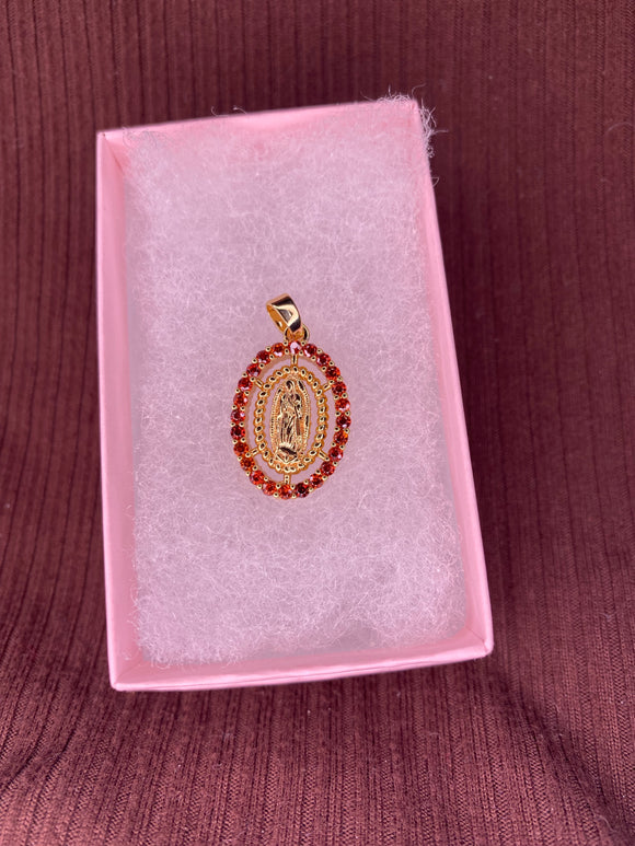 Red diamond Virgen pendant