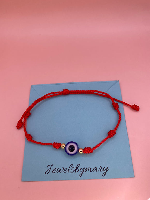 Blue evil eye 7 knot bracelet
