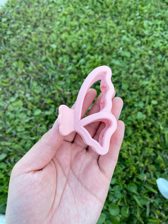 Pink butterfly hair clip