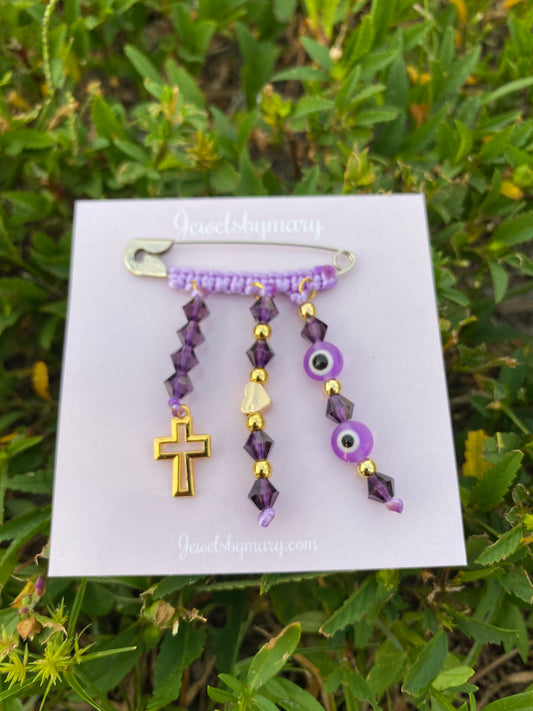 Purple cross pregnancy brooch