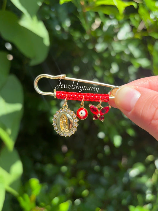 Virgencita & butterfly pin