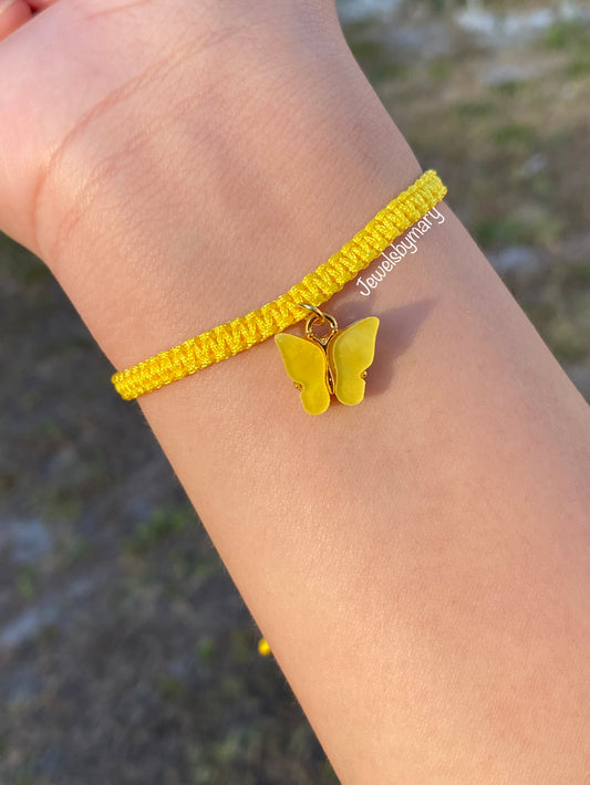 Yellow butterfly bracelet