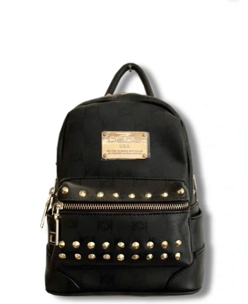 Stud black backpack