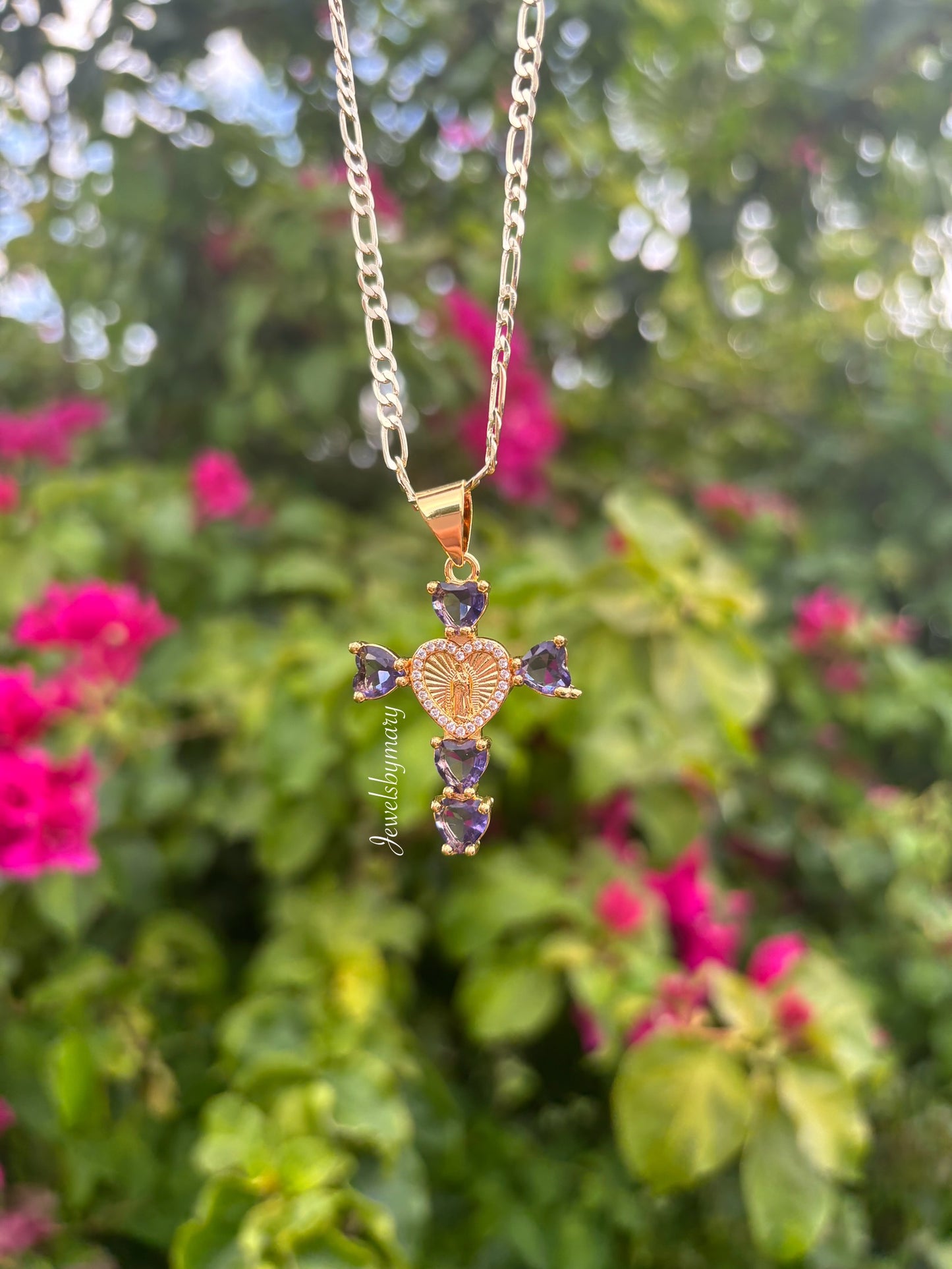 Heart virgencita necklace