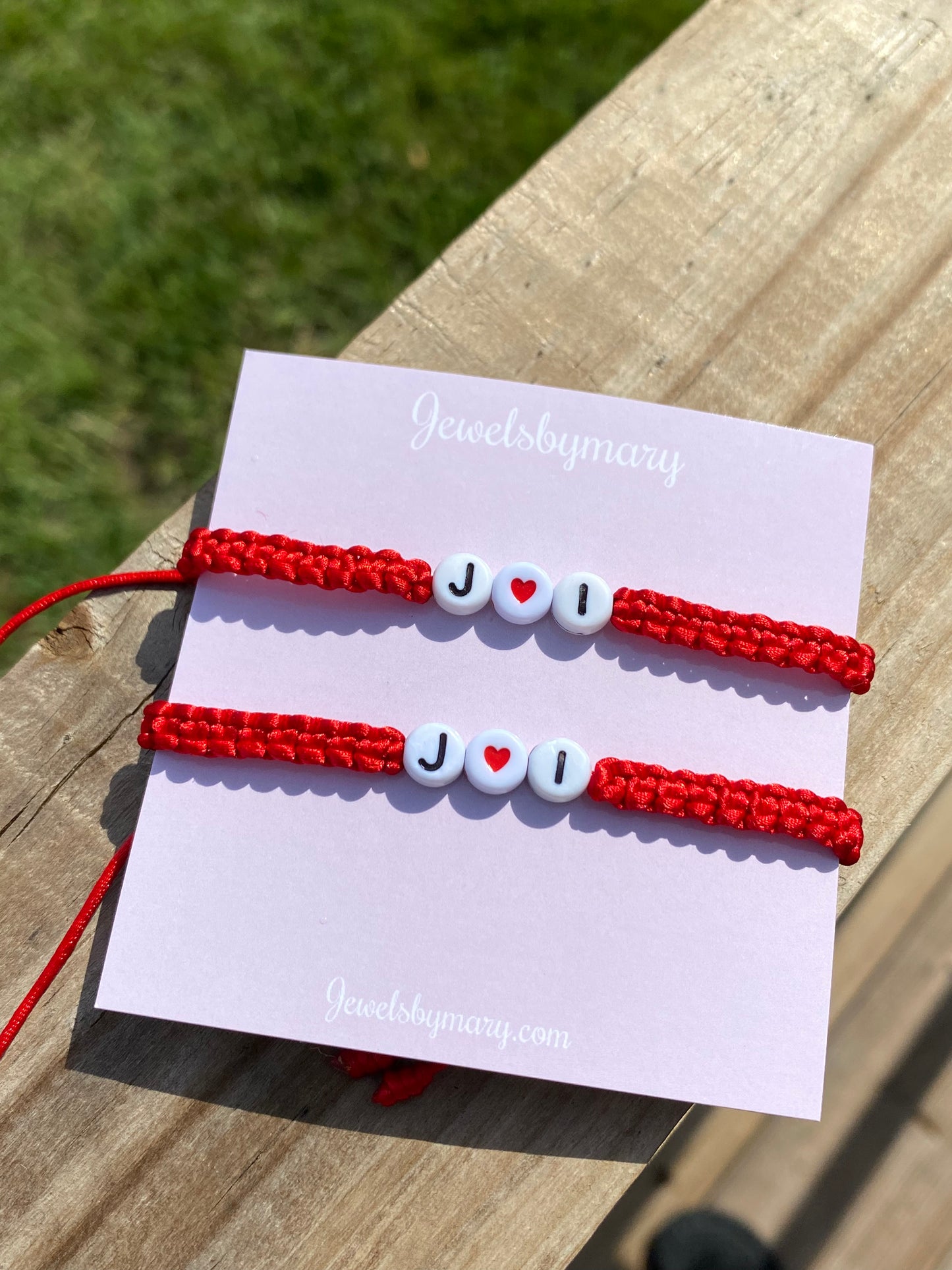 Couples initial bracelet SET