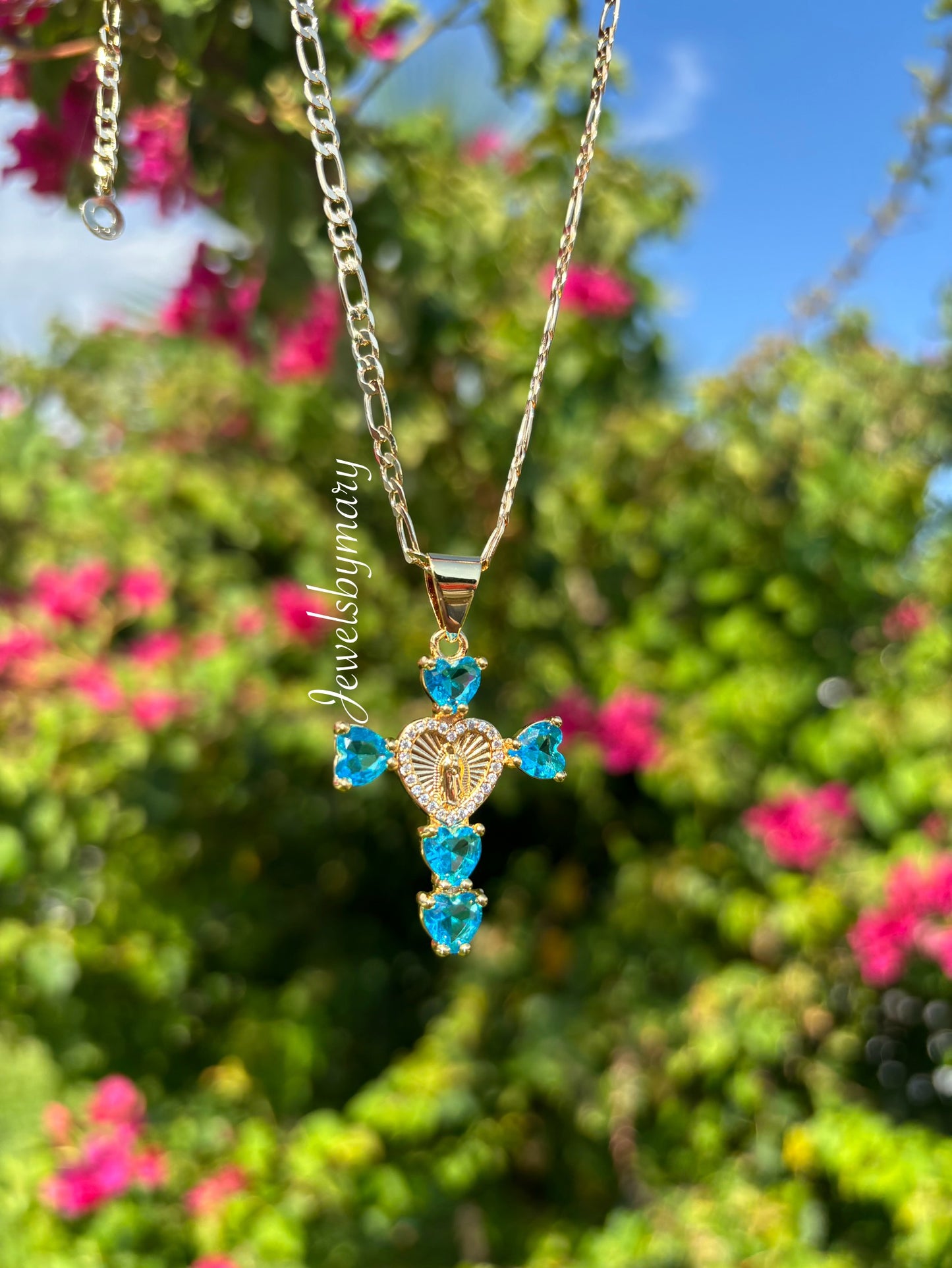 Heart virgencita necklace