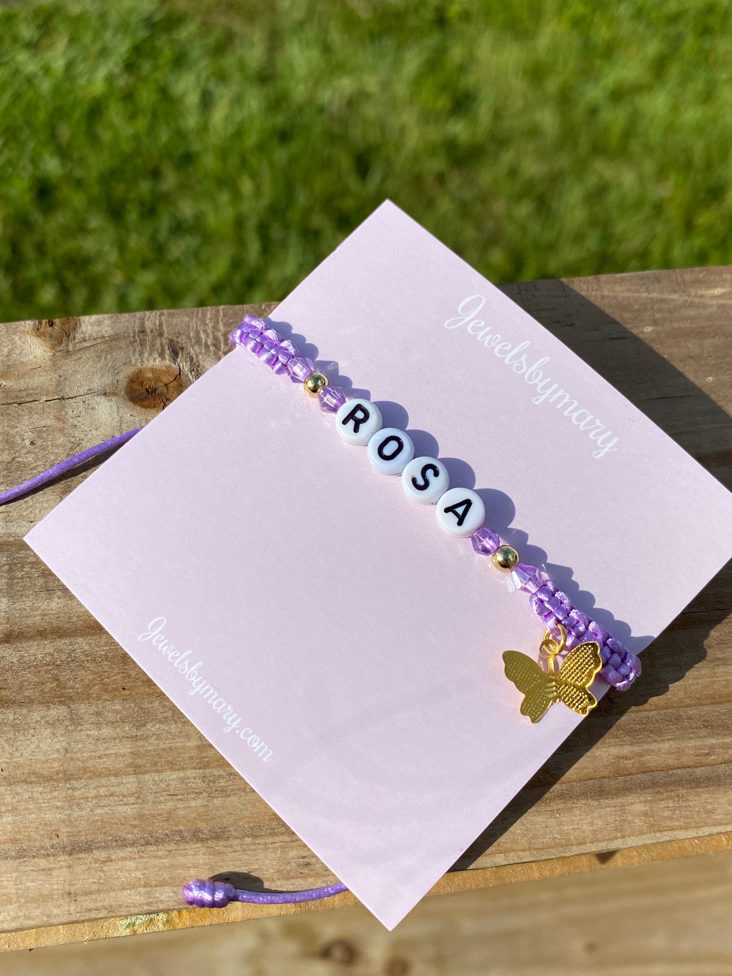 Custom name butterfly bracelet