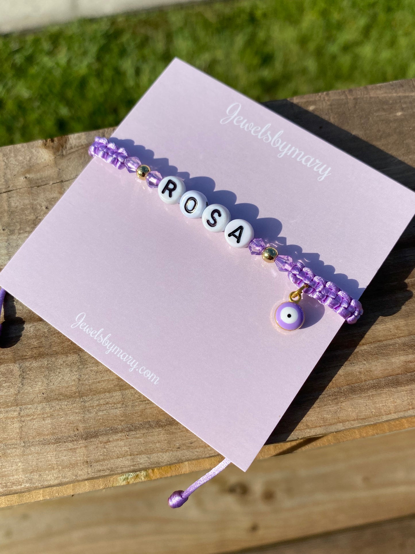 Evil eye custom Name bracelet