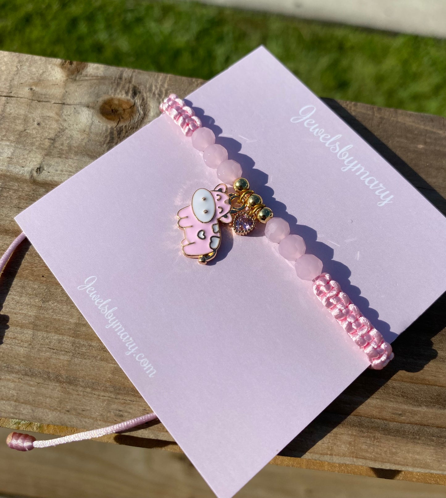 Pink heart vaquita bracelet