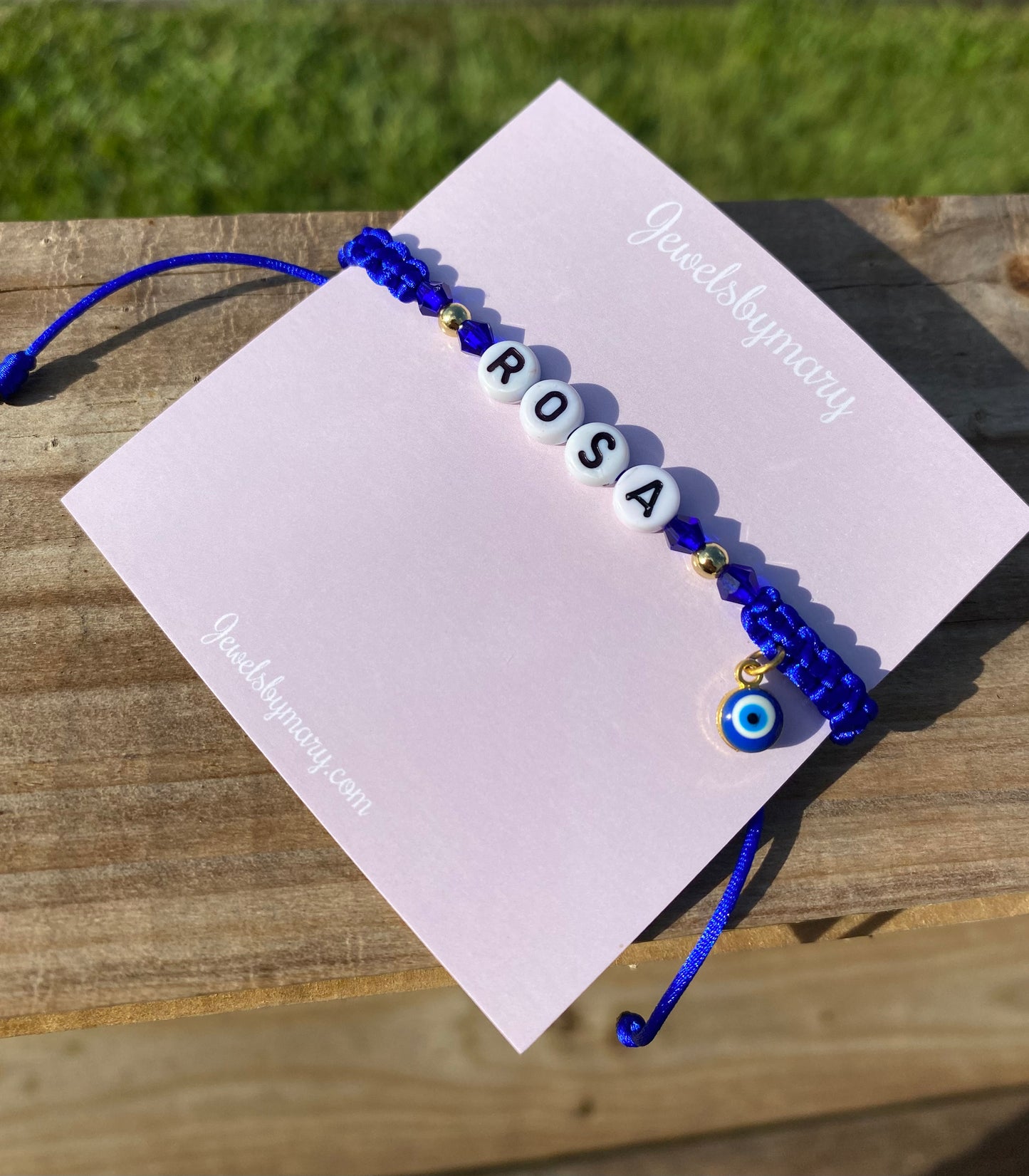 Evil eye custom Name bracelet