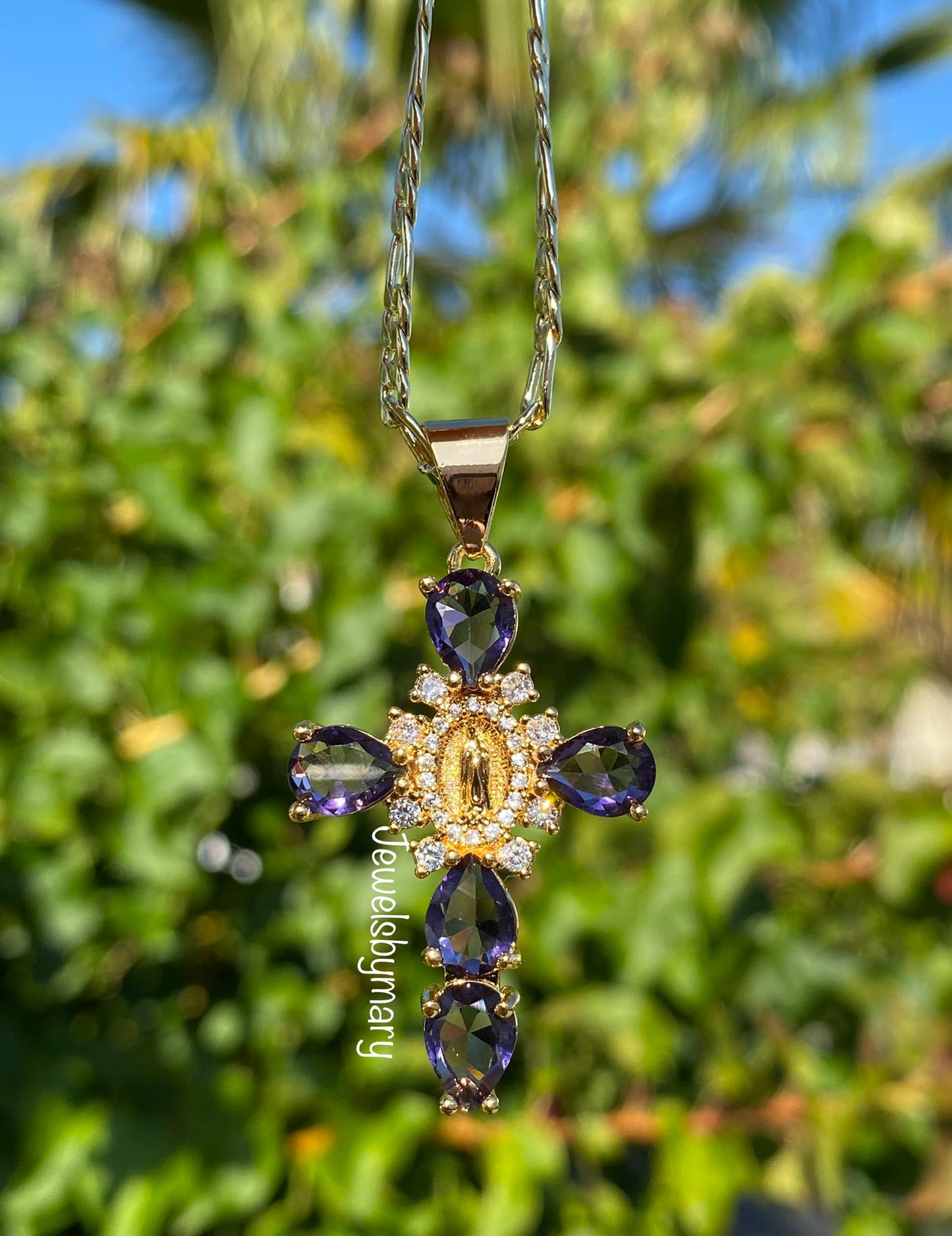 Virgen cross necklace