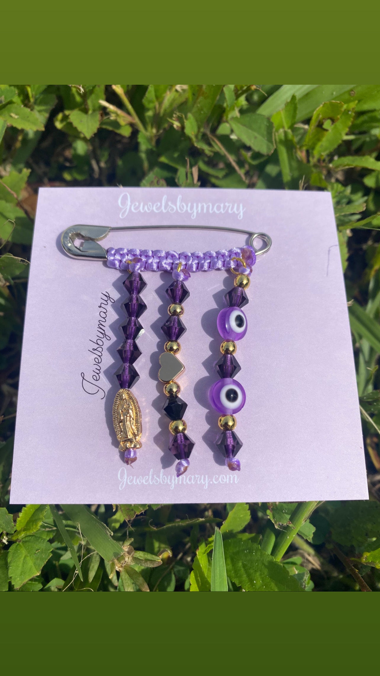 Purple pregnancy brooch