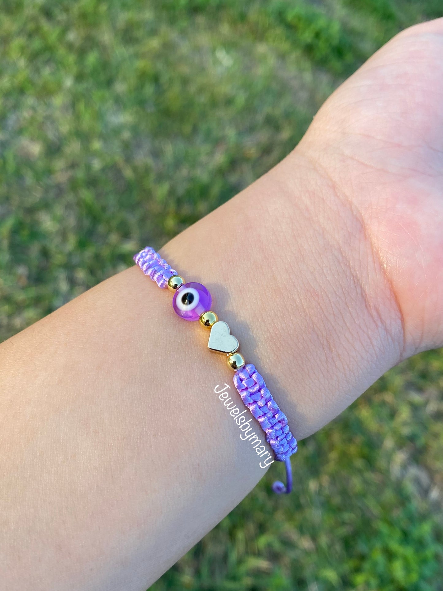 Heart evil eye bracelet