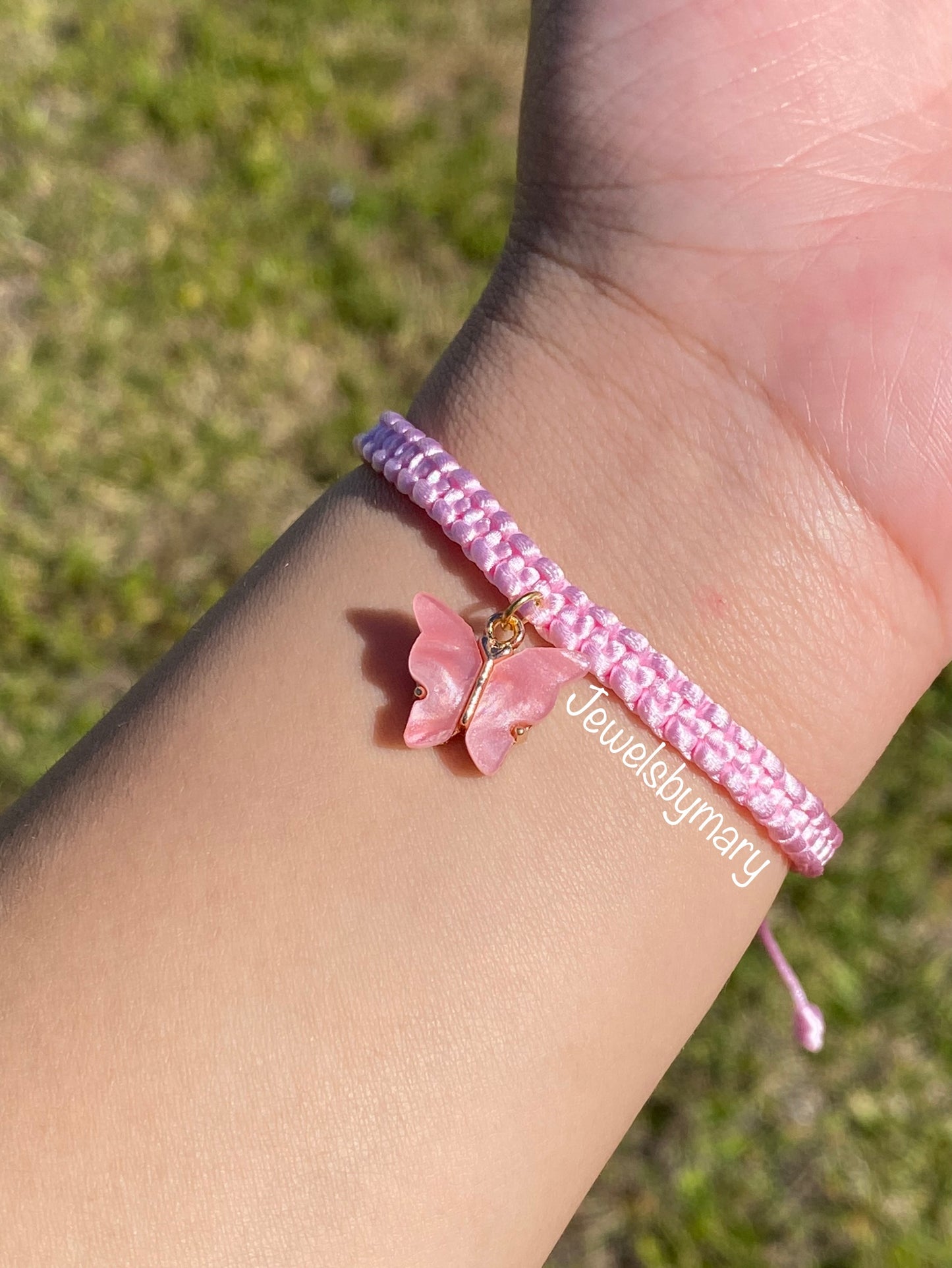 Pink butterfly bracelet