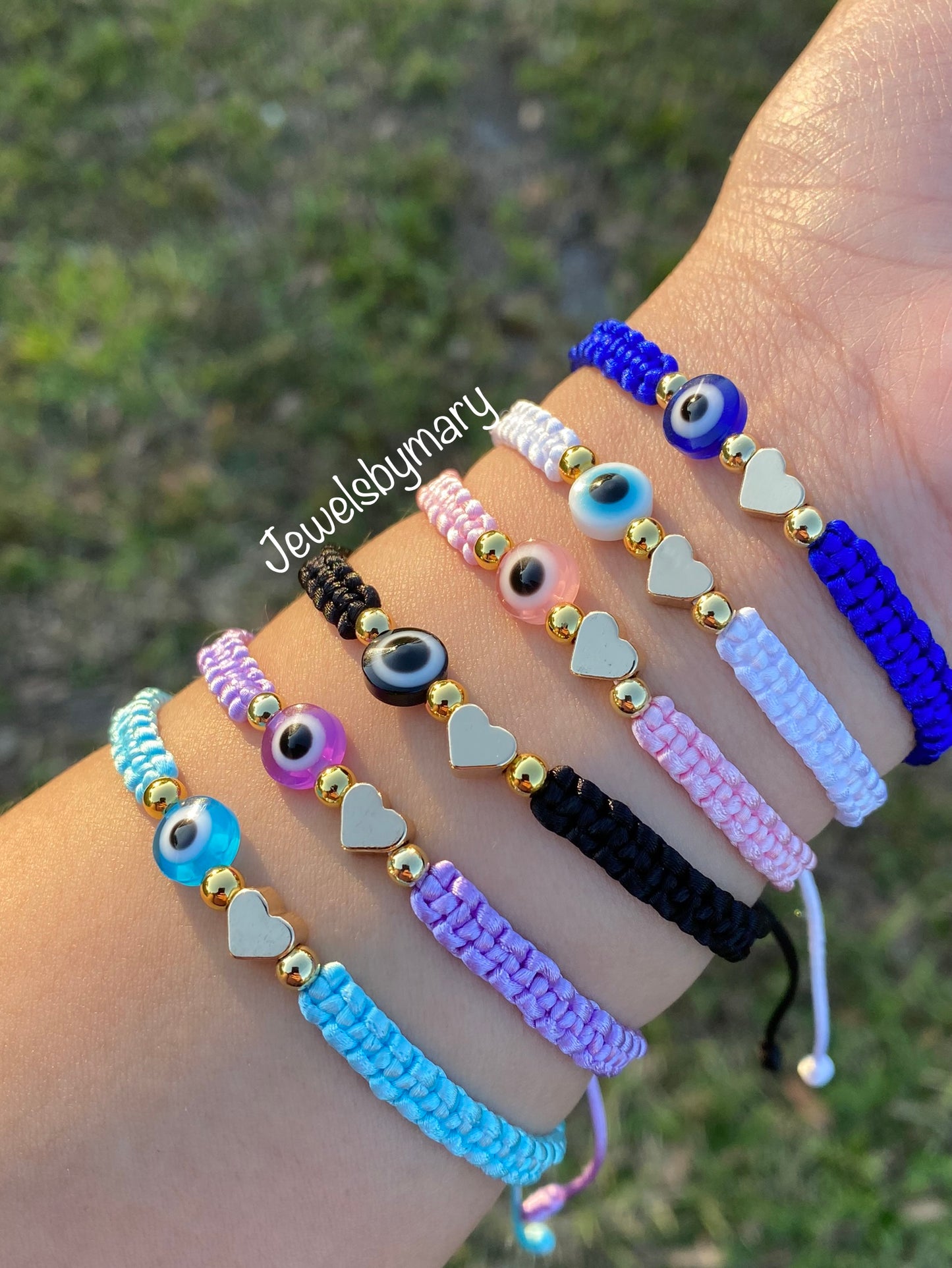 Heart evil eye bracelet