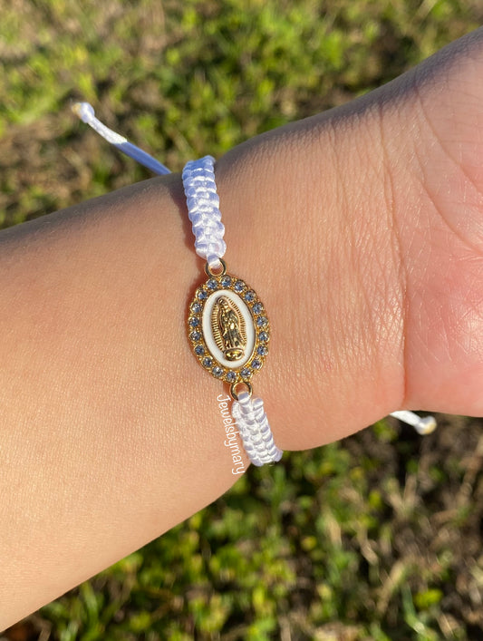 White Virgencita bracelet