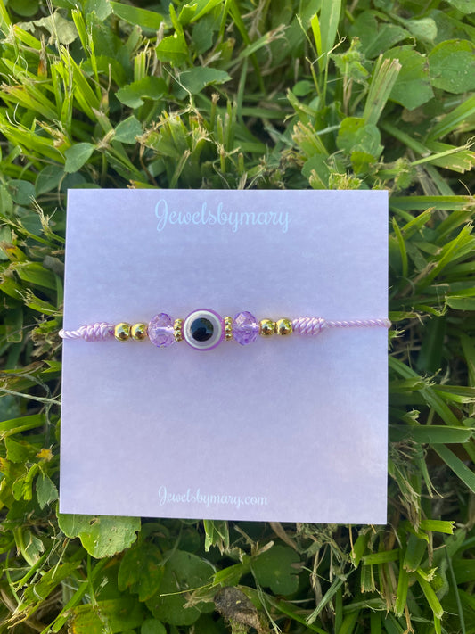 Purple evil eye bracelet