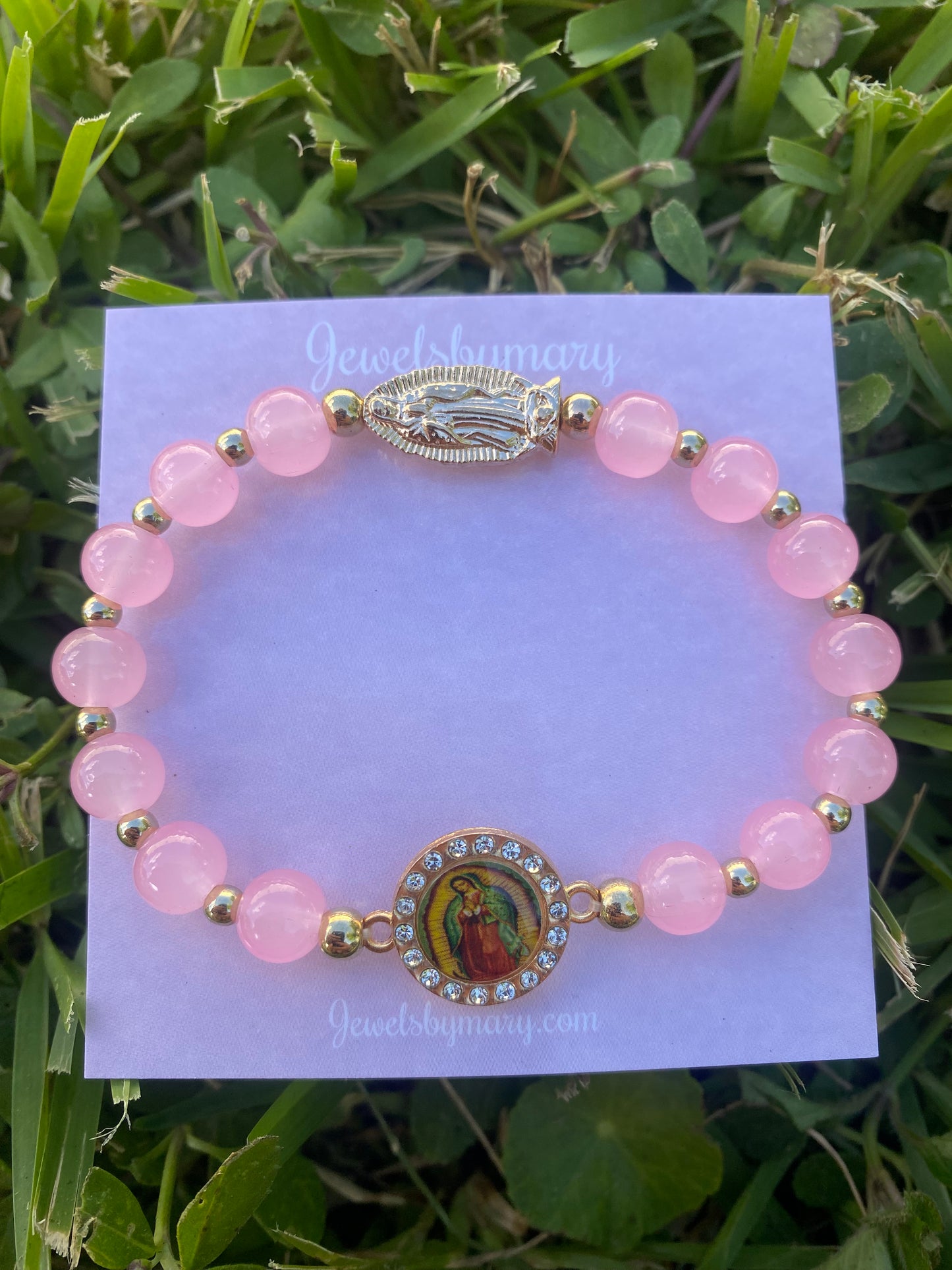 Pink virgencita bracelet