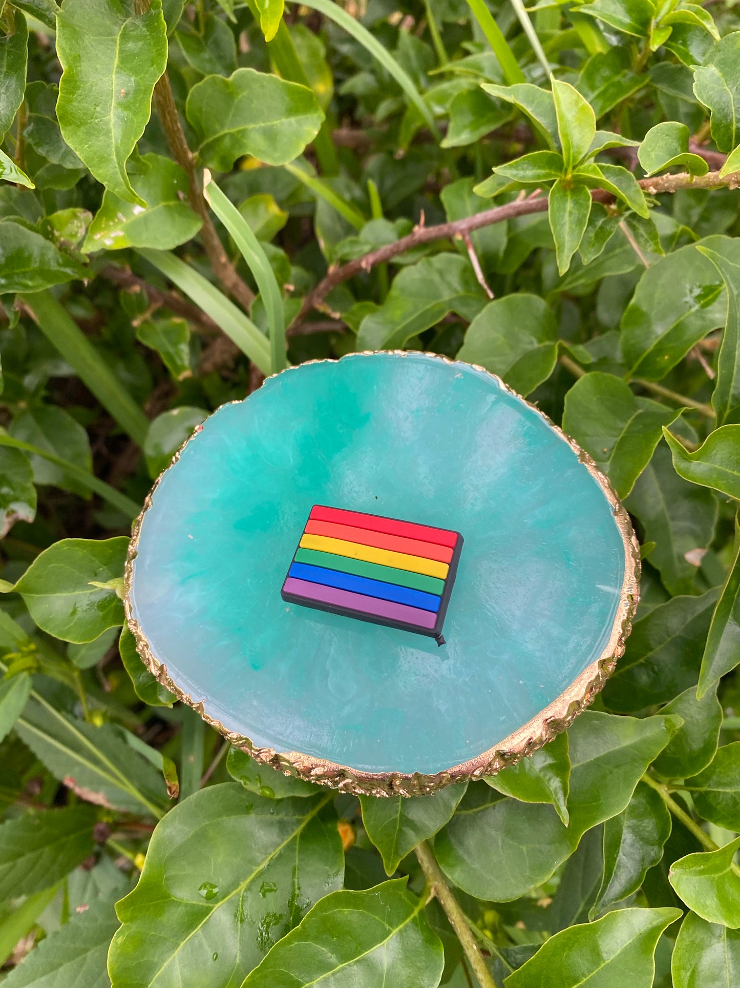 Pride flag croc charm