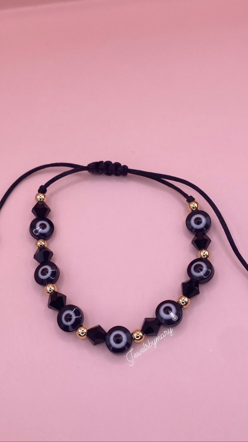 Black evil eye bracelet