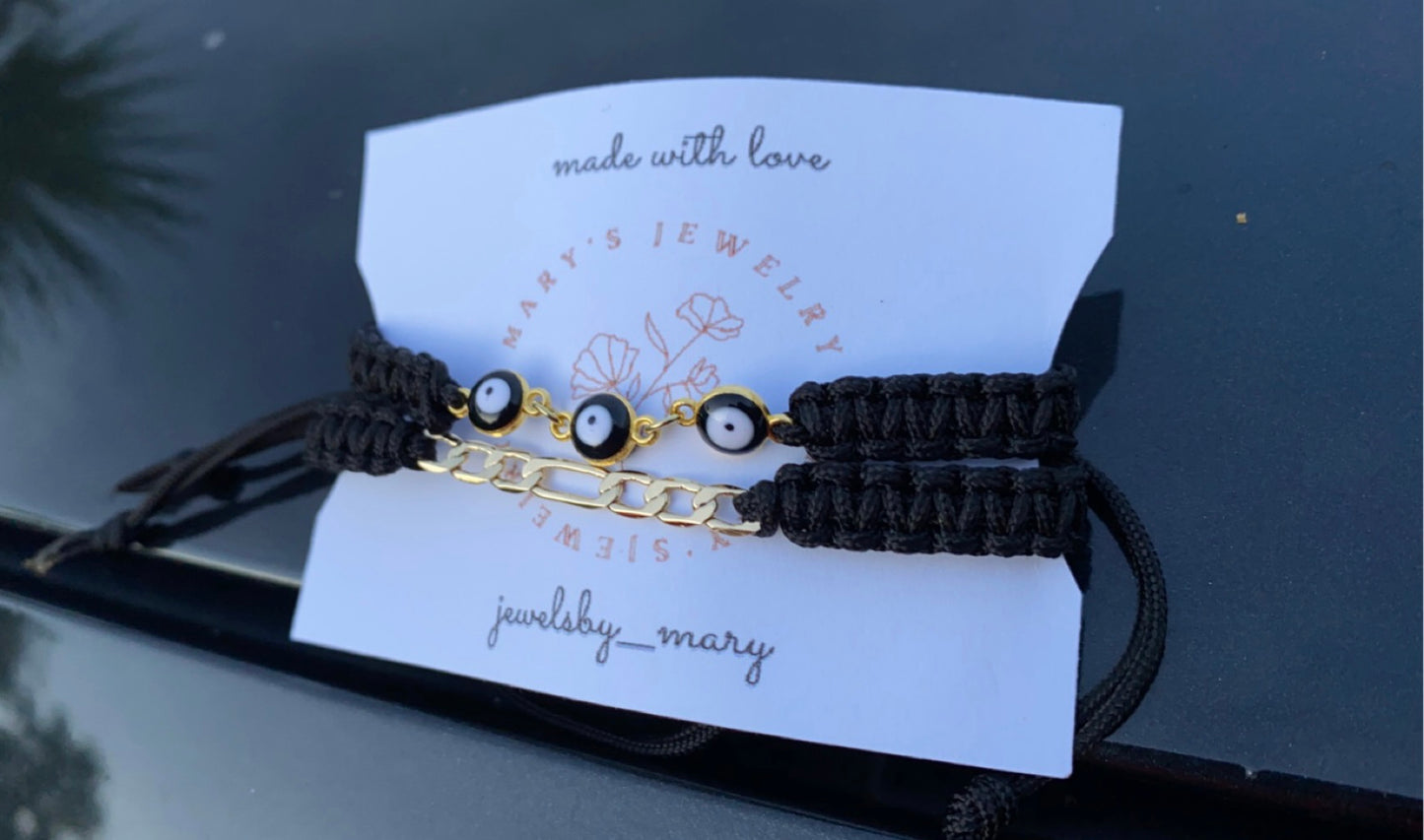 Black evil eye bracelet