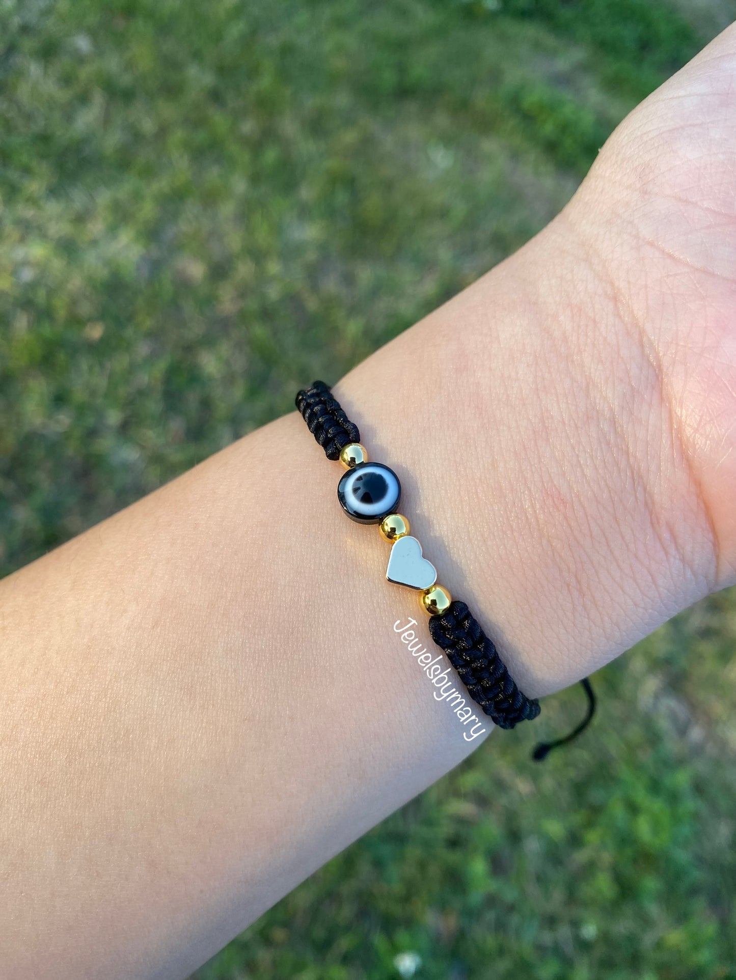 Heart evil eye bracelet