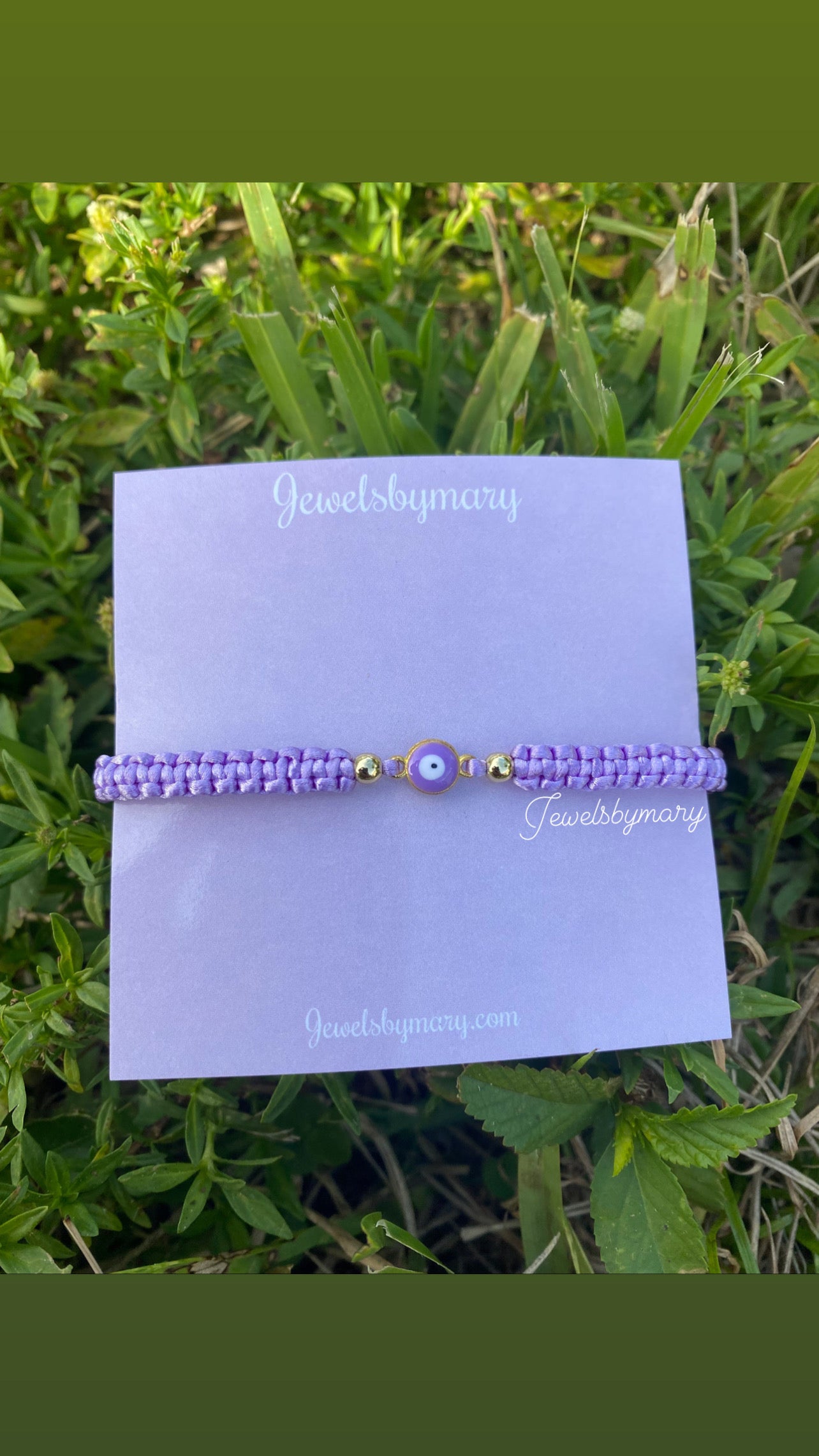 Purple evil eye bracelet