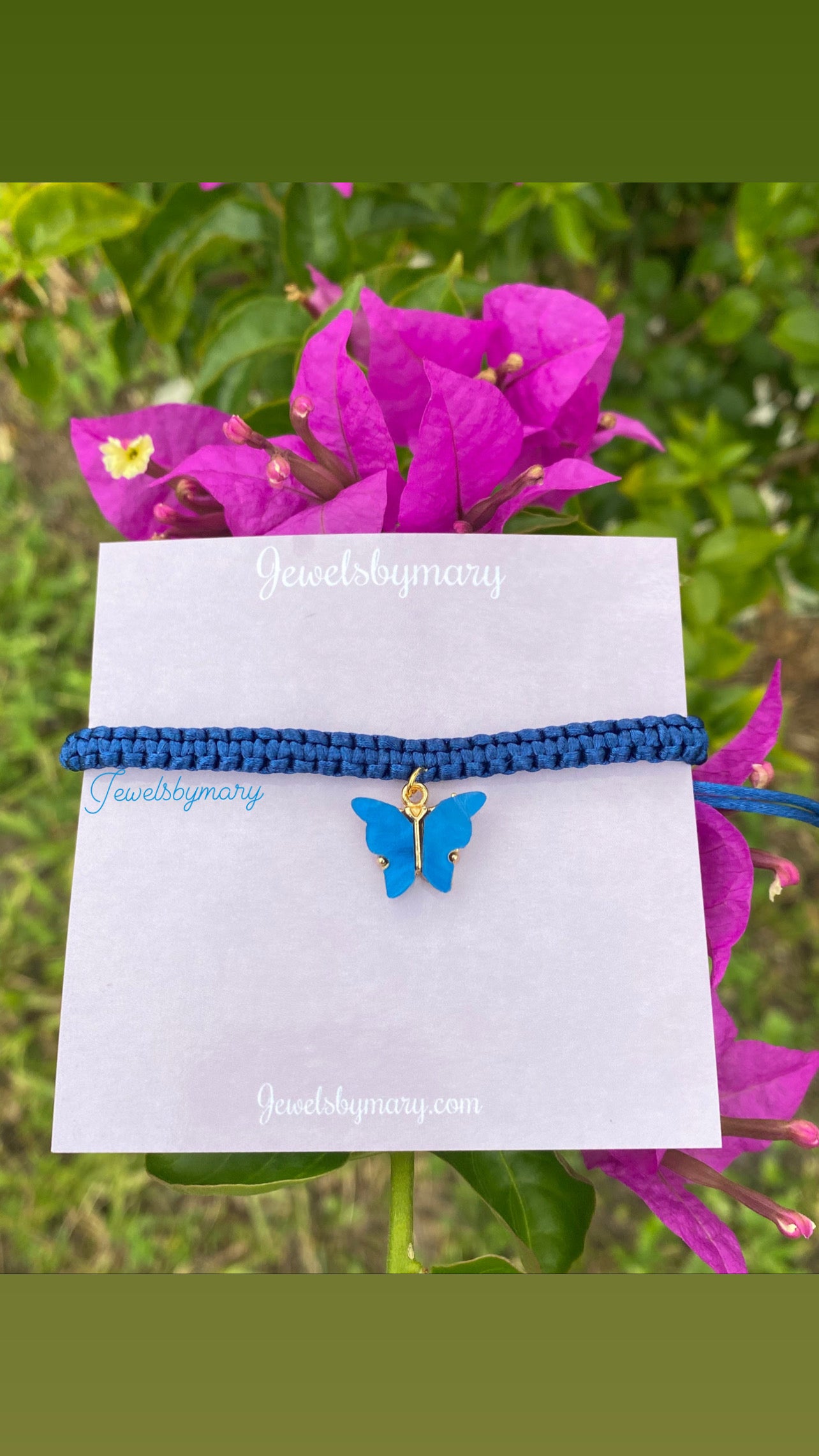 Royal blue butterfly bracelet