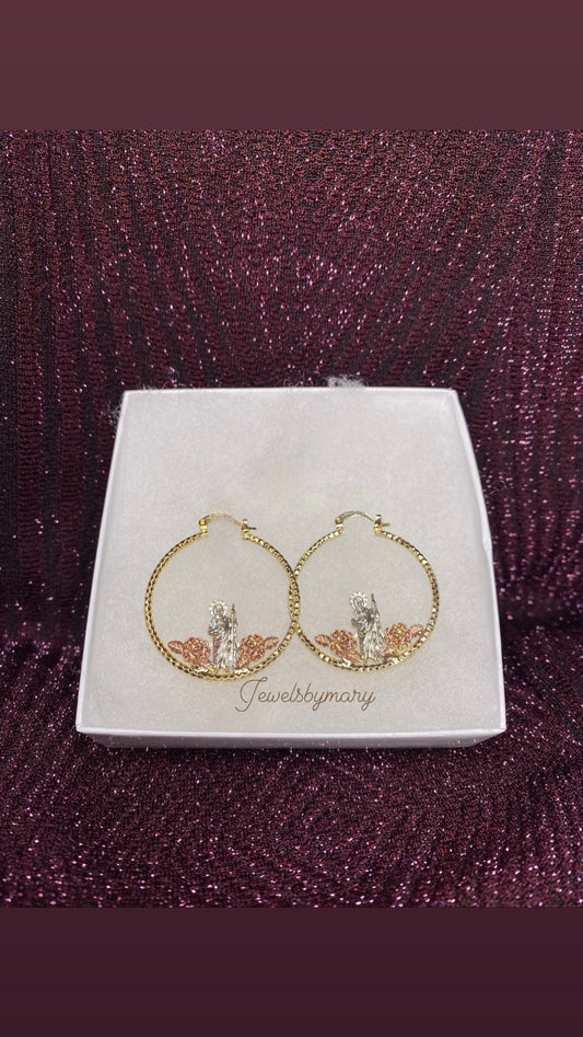 San Judas hoop earrings