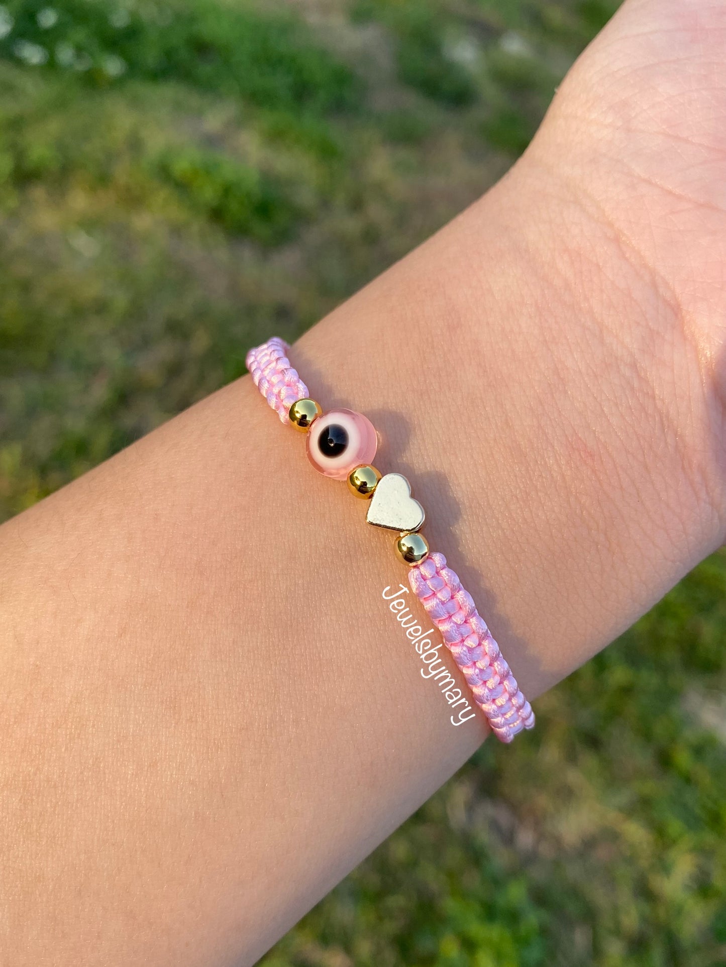 Heart evil eye bracelet