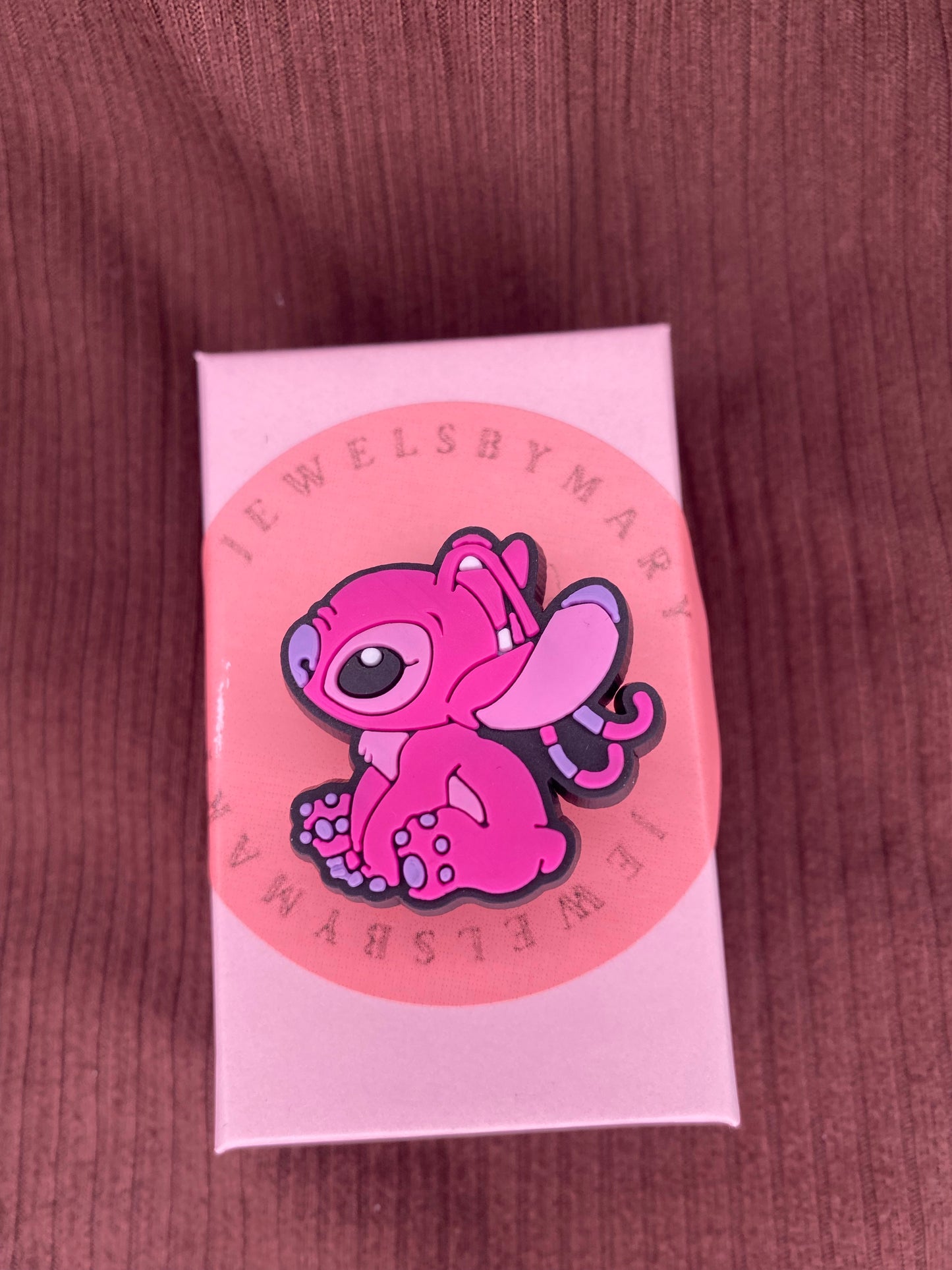 Pink Stitch croc charm