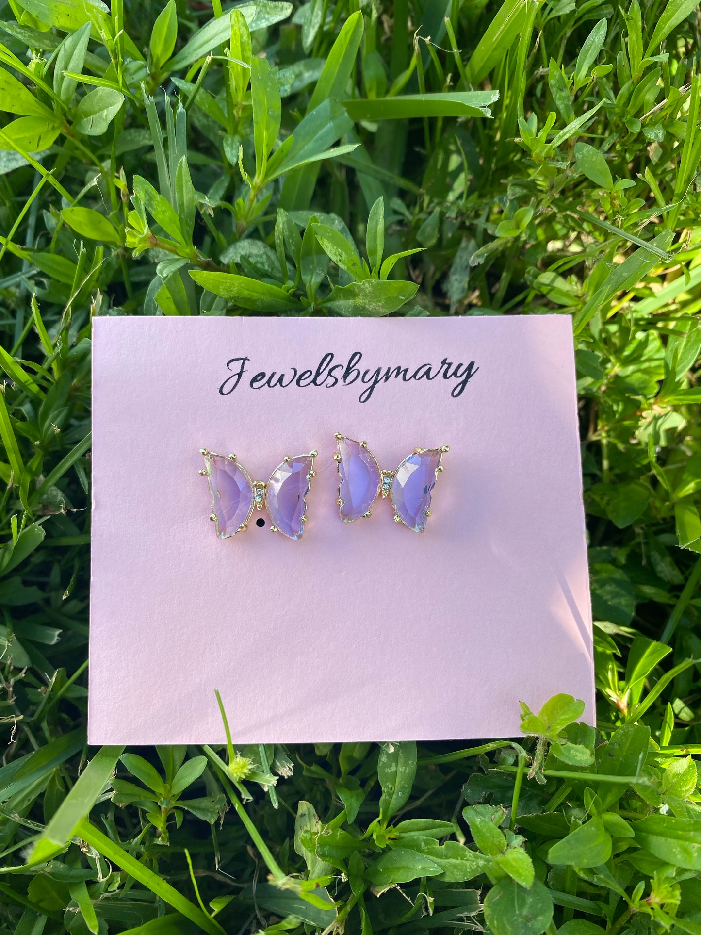 Purple butterfly earrings