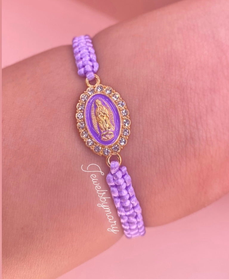 Purple virgencita bracelet