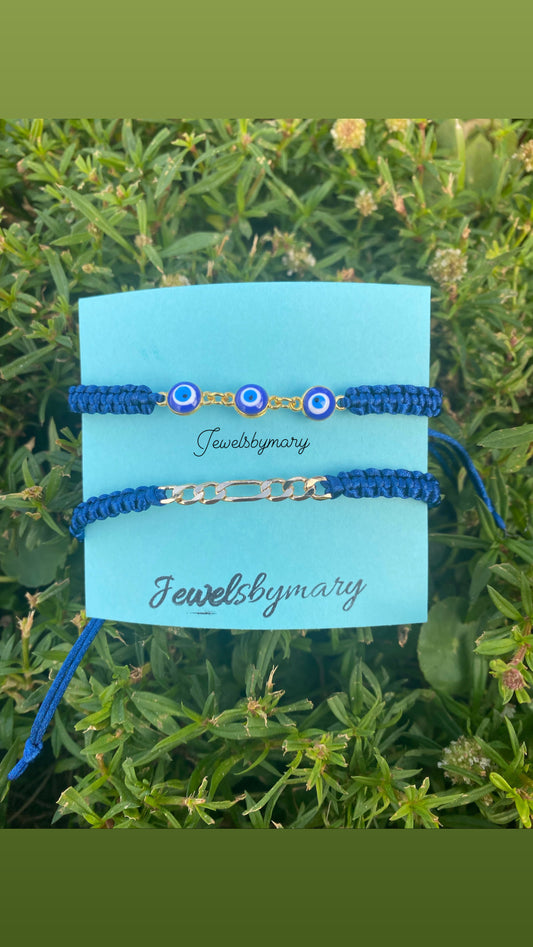 Blue evil eye set