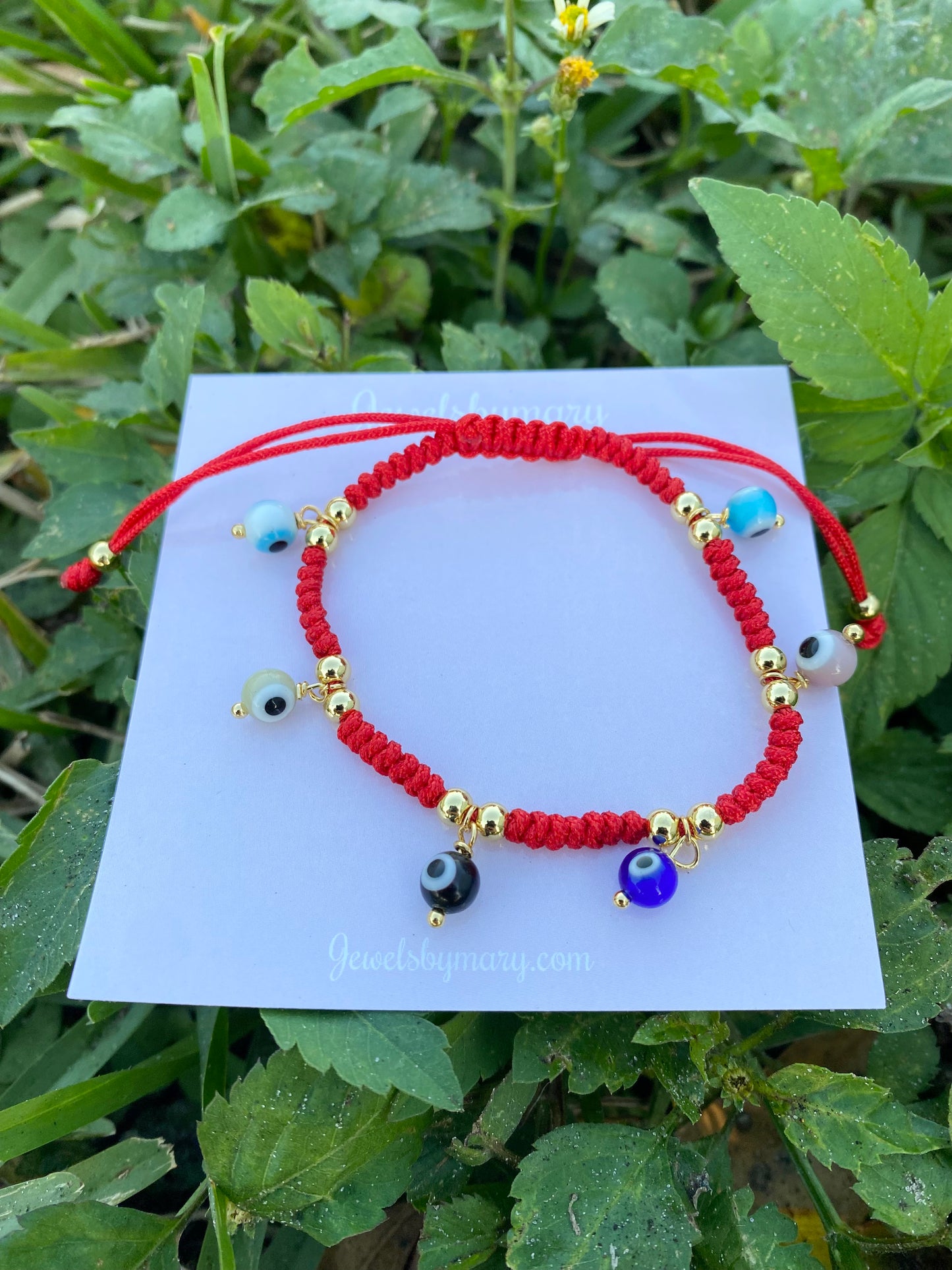 Colorful evil eye charm bracelet