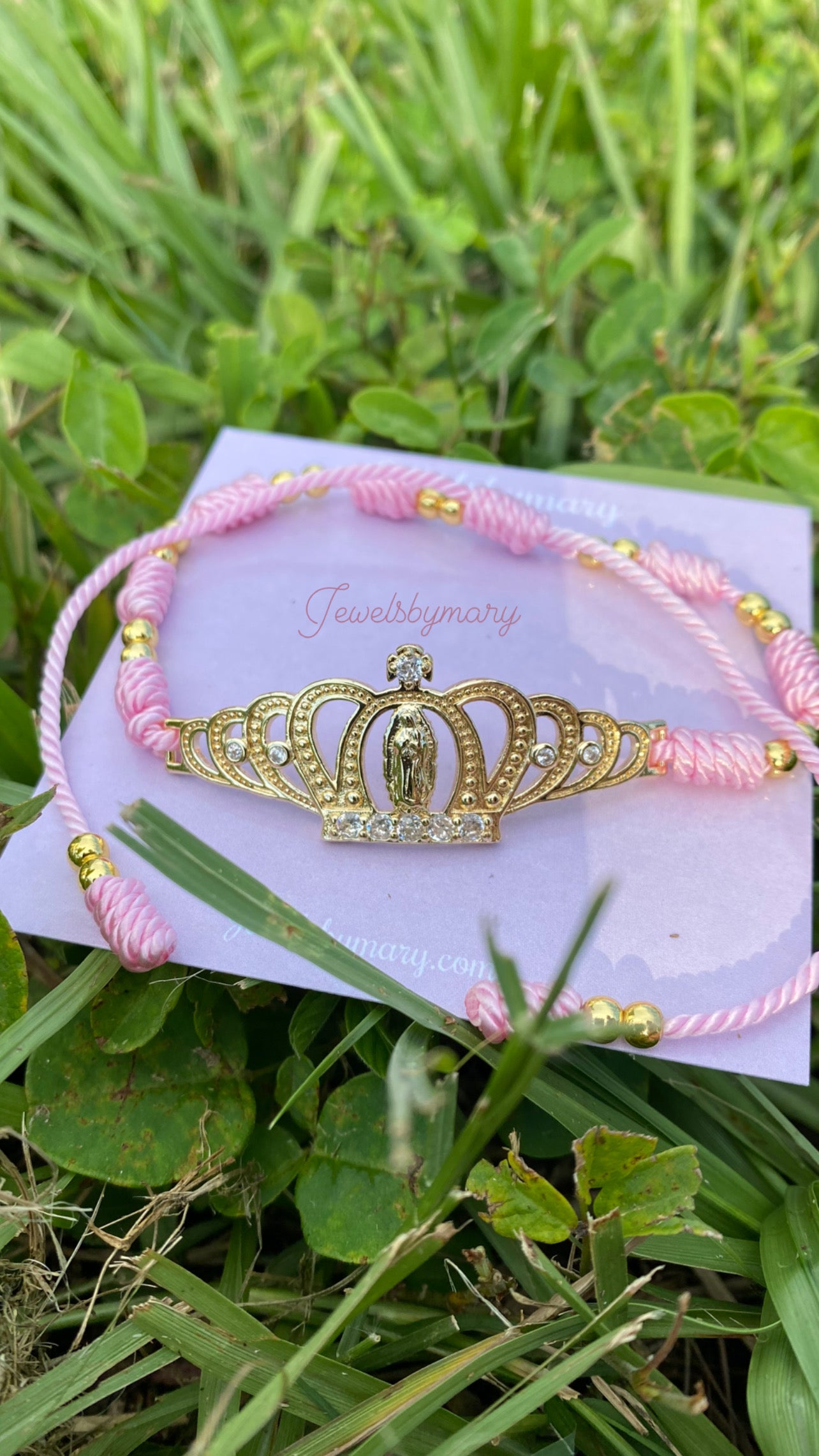 Pink Virgen knot bracelet