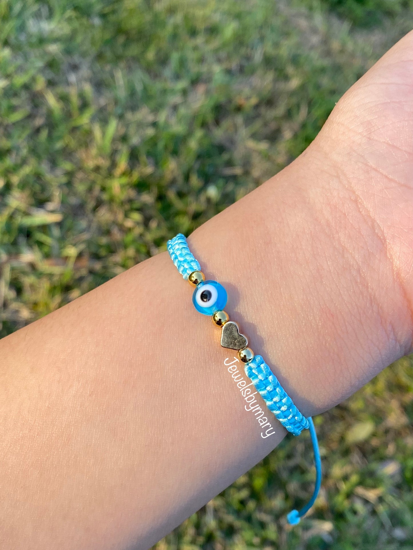 Heart evil eye bracelet