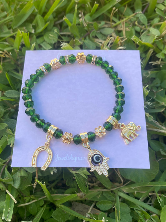 Green charm bracelet