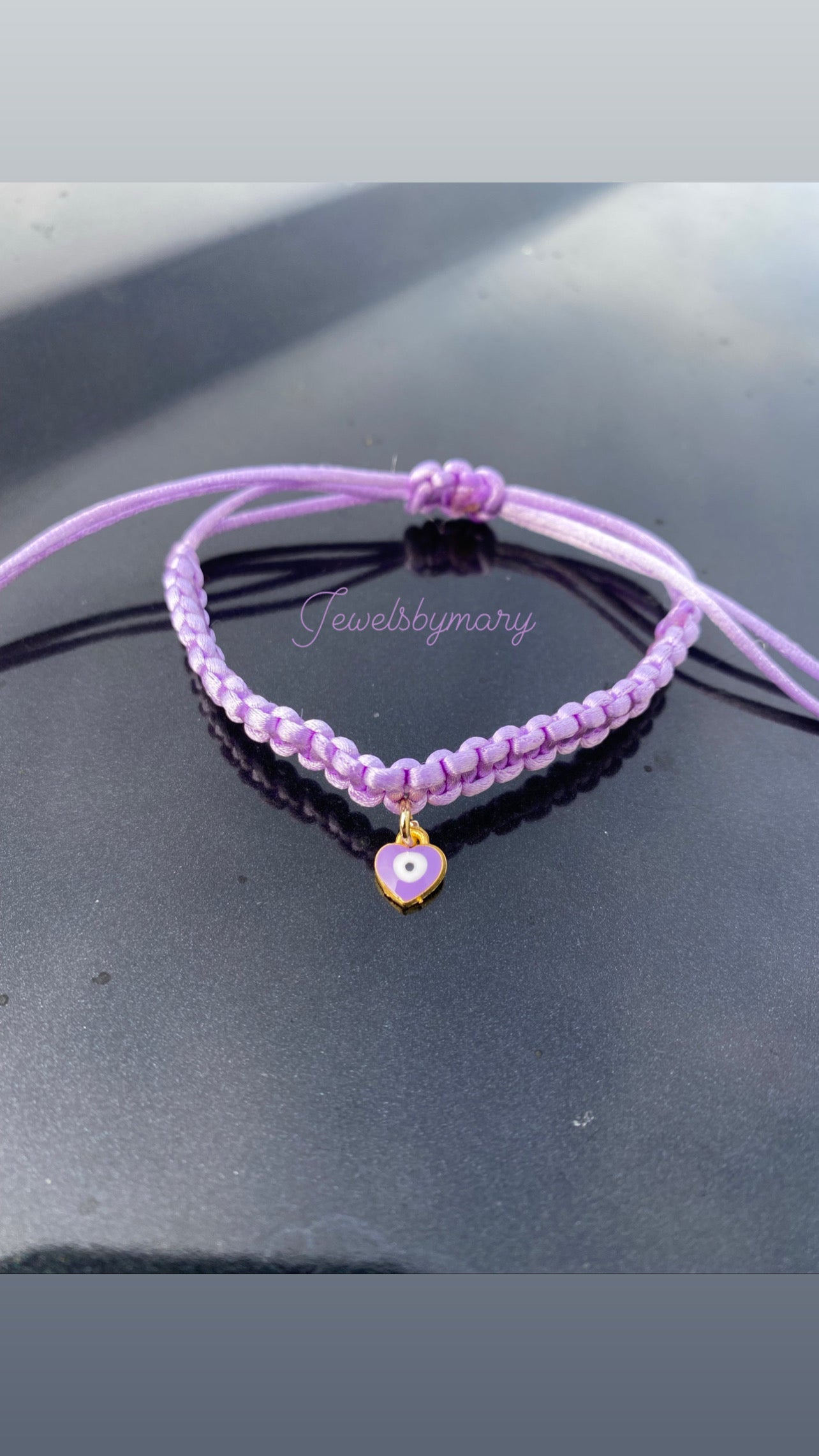 Purple evil eye bracelet